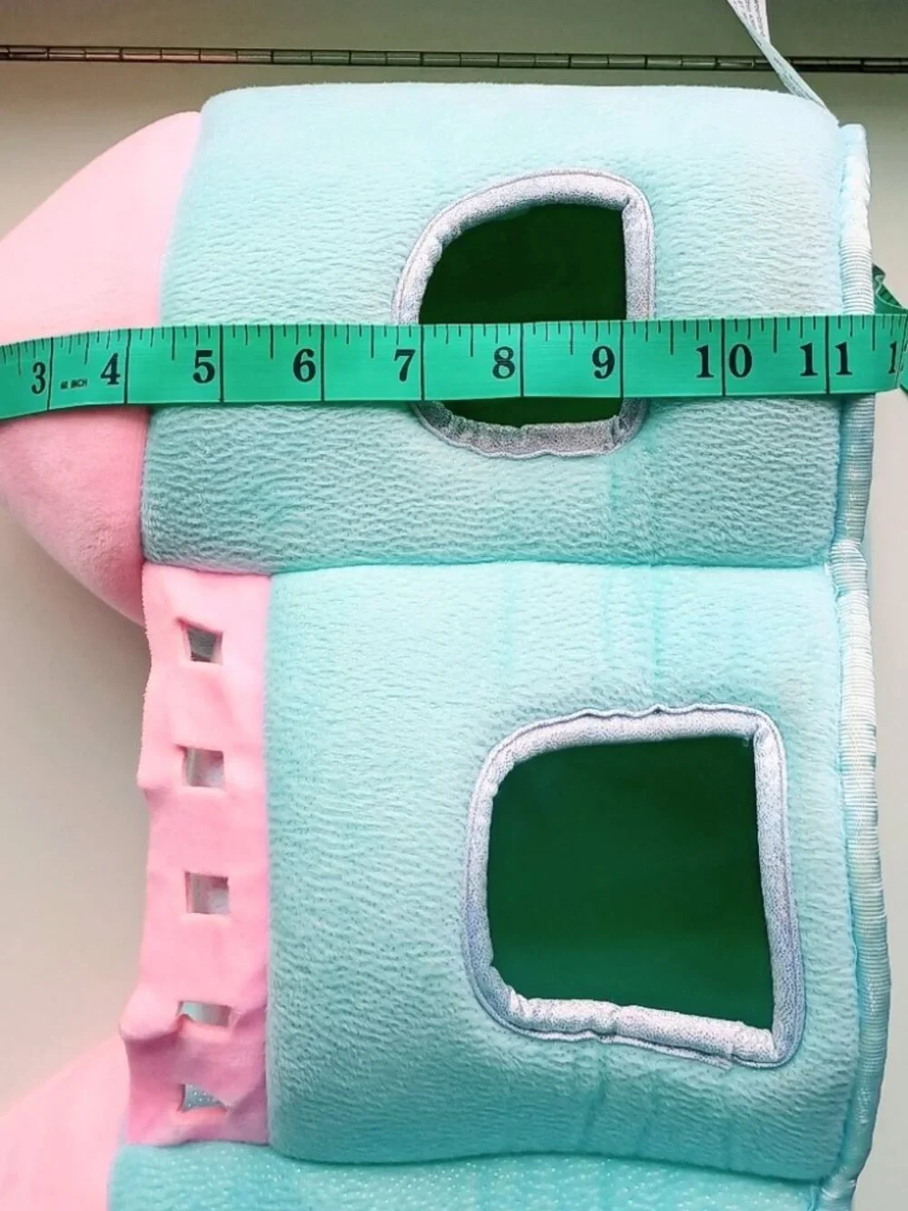 Justice Plush Stuffed Animal Castle Storage Holder - Blue And Pink
